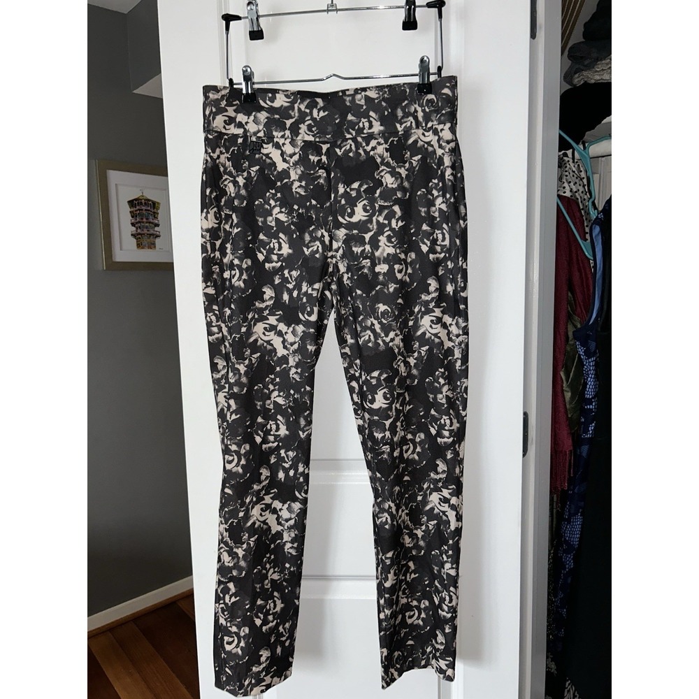 Joseph Ribkoff Womens Pants Straight Pull On Floral Stretch Trousers Size 14